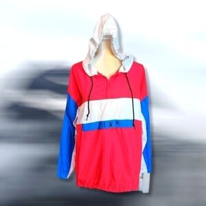 𝅺PINK Victorias Secret Track jacket hood Hoodie wind breaker Sz M/L T46